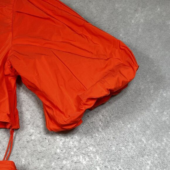 Jonathan Simkhai Dress Womens Small Orange Collared Cutout Waist Mini Dress $365 - Picture 3 of 15